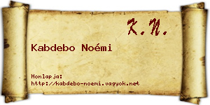 Kabdebo Noémi névjegykártya